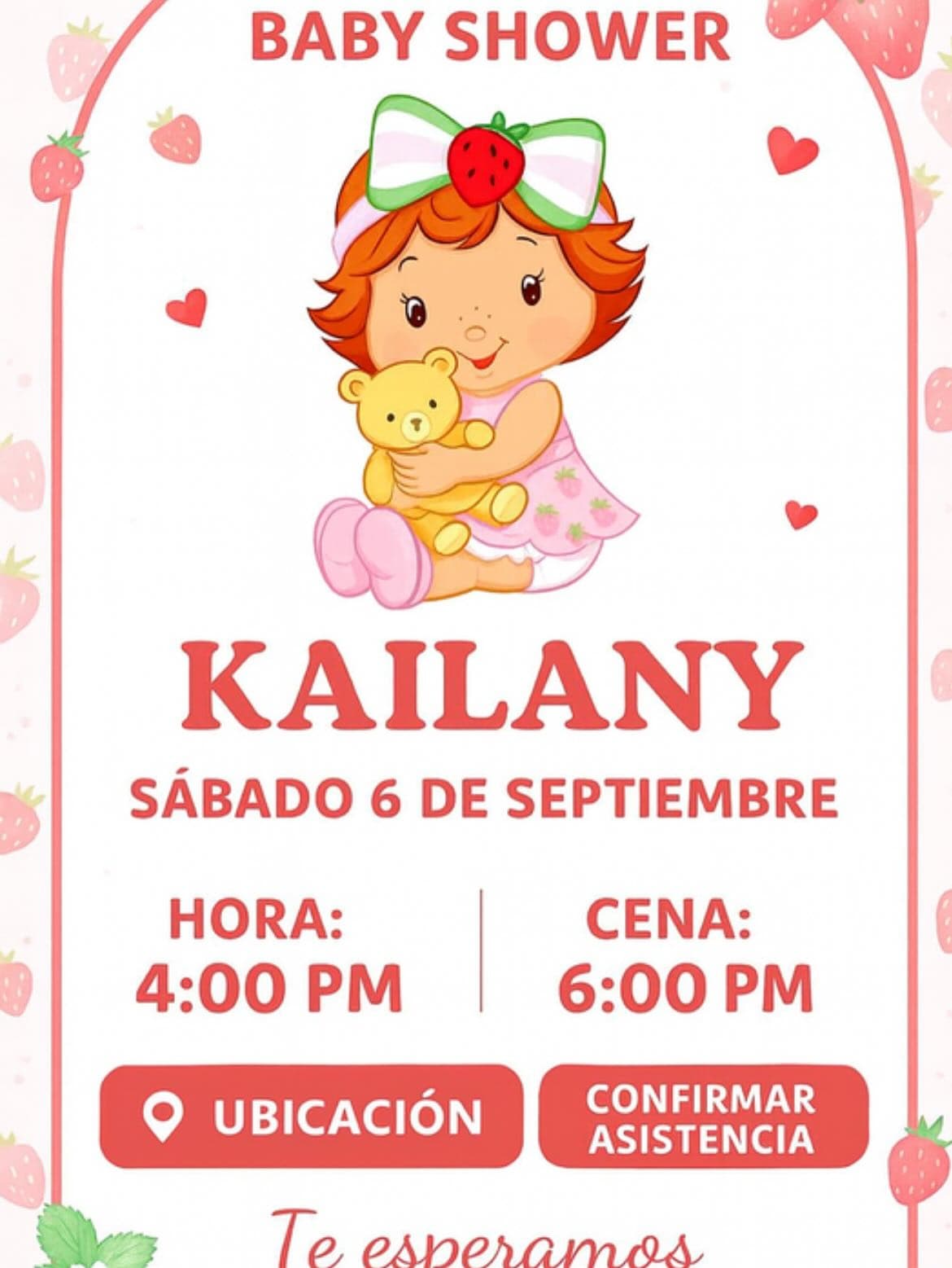 Invitación digital con botones